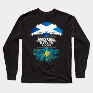 Scottish Grown With Kazakh Roots - Gift for Kazakh With Roots From Kazakhstan Long Sleeve T-Shirt